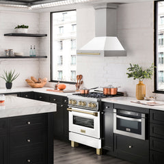 ZLINE 30" Autograph Edition Stainless Steel Range Hood with White Matte Shell and Accents - 8654STZ-WM30 - The Home Selection