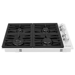 ZLINE 30" Dropin Gas Stovetop with 4 Gas Burners and Black Porcelain Top - RC30-PBT - The Home Selection