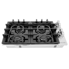 ZLINE 30" Dropin Gas Stovetop with 4 Gas Burners and Black Porcelain Top - RC30-PBT - The Home Selection