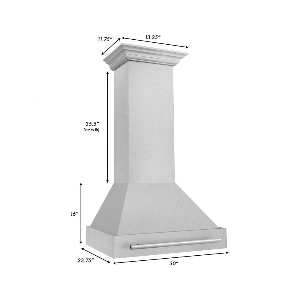 ZLINE 30" DuraSnow® Stainless Steel Range Hood with Color Shell Options - 8654SNX-30 - The Home Selection