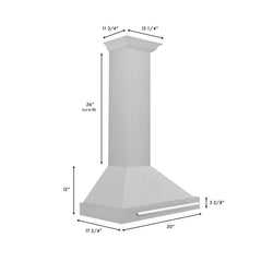 ZLINE 30" DuraSnow® Stainless Steel Range Hood with Stainless Steel Handle (KB4SNX-30) - The Home Selection