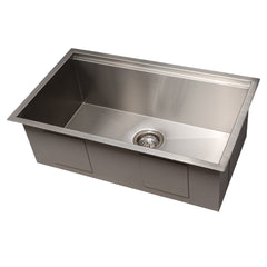 ZLINE 30 in. Garmisch Undermount Single Bowl Stainless Steel Kitchen Sink with Bottom Grid and Accessories, SLS-30 - The Home Selection