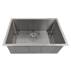 ZLINE 30 in. Meribel Undermount Single Bowl Stainless Steel Kitchen Sink with Bottom Grid, SRS-30 - The Home Selection