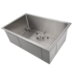 ZLINE 30 in. Meribel Undermount Single Bowl Stainless Steel Kitchen Sink with Bottom Grid, SRS-30 - The Home Selection