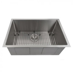 ZLINE 30 in. Meribel Undermount Single Bowl Stainless Steel Kitchen Sink with Bottom Grid, SRS-30 - The Home Selection