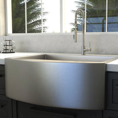 ZLINE 30 in. Zermatt Farmhouse Apron Mount Single Bowl Stainless Steel Kitchen Sink with Bottom Grid, SAS-30 - The Home Selection