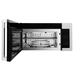 ZLINE 30-Inch 1.5 cu. ft. Over the Range Microwave in Fingerprint Resistant Stainless Steel with Traditional Handle and Set of 2 Charcoal Filters - MWO-OTRCFH-30-SS - The Home Selection
