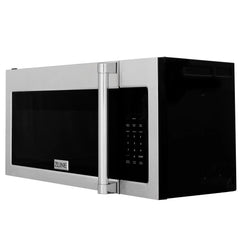 ZLINE 30-Inch 1.5 cu. ft. Over the Range Microwave in Fingerprint Resistant Stainless Steel with Traditional Handle and Set of 2 Charcoal Filters - MWO-OTRCFH-30-SS - The Home Selection