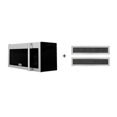 ZLINE 30-Inch 1.5 cu. ft. Over the Range Microwave in Fingerprint Resistant Stainless Steel with Traditional Handle and Set of 2 Charcoal Filters - MWO-OTRCFH-30-SS - The Home Selection