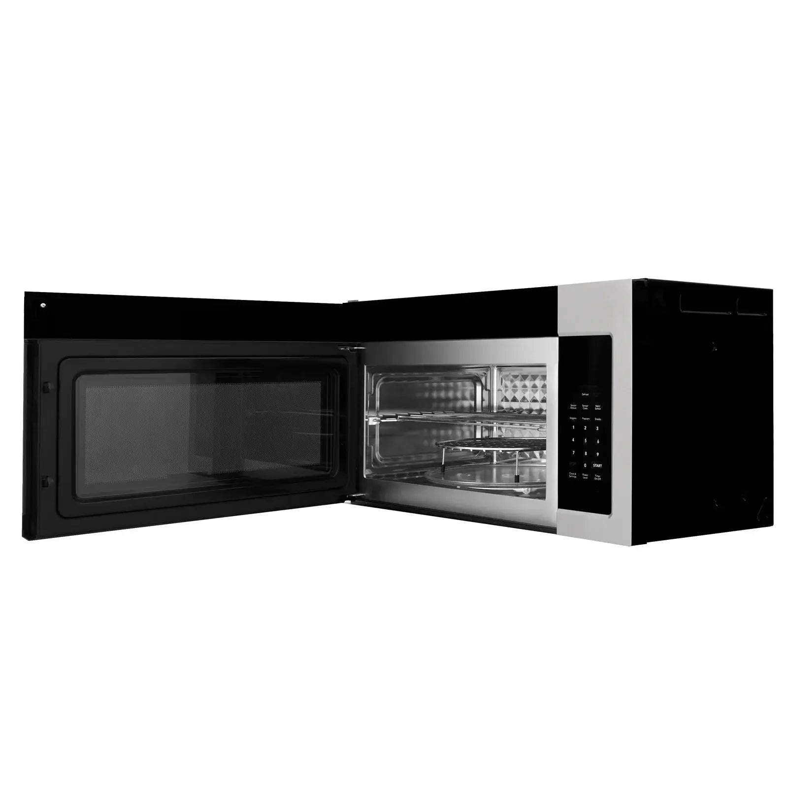 ZLINE 30-Inch 1.5 cu. ft. Over the Range Microwave in Stainless Steel with Modern Handle and Set of 2 Charcoal Filters - MWO-OTRCF-30 - The Home Selection