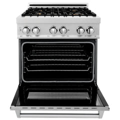 ZLINE 30-Inch 4.0 cu. ft. Electric Oven and Gas Cooktop Dual Fuel Range with Griddle and Brass Burners in Fingerprint Resistant Stainless - RAS-SN-BR-GR-30 - The Home Selection