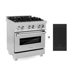 ZLINE 30-Inch 4.0 cu. ft. Electric Oven and Gas Cooktop Dual Fuel Range with Griddle and Brass Burners in Fingerprint Resistant Stainless - RAS-SN-BR-GR-30 - The Home Selection