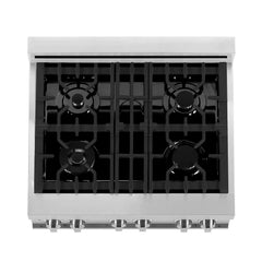 ZLINE 30-Inch 4.0 cu. ft. Electric Oven and Gas Cooktop Dual Fuel Range with Griddle in Stainless Steel - RA-GR-30 - The Home Selection
