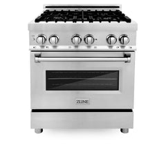 ZLINE 30-Inch 4.0 cu. ft. Electric Oven and Gas Cooktop Dual Fuel Range with Griddle in Stainless Steel - RA-GR-30 - The Home Selection
