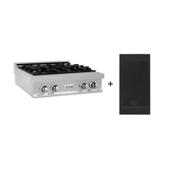 ZLINE 30-Inch Porcelain Gas Stovetop in Fingerprint Resistant Stainless Steel with 4 Gas Burners and Griddle - RTS-GR-30 - The Home Selection