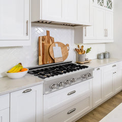 ZLINE 30-Inch Porcelain Gas Stovetop with 4 Gas Brass Burners and Griddle - RT-BR-GR-30 - The Home Selection