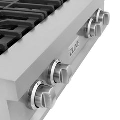 ZLINE 30-Inch Porcelain Gas Stovetop with 4 Gas Burners and Griddle - RT-GR-30 - The Home Selection