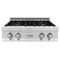 ZLINE 30-Inch Porcelain Gas Stovetop with 4 Gas Burners and Griddle - RT-GR-30 - The Home Selection