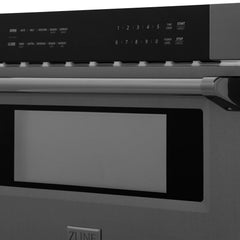 ZLINE 30" Microwave Drawer in Black Stainless Steel with Traditional Handle (MWD-30-BS) - The Home Selection