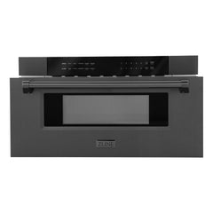 ZLINE 30" Microwave Drawer in Black Stainless Steel with Traditional Handle (MWD-30-BS) - The Home Selection