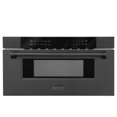 ZLINE 30" Microwave Drawer in Black Stainless Steel with Traditional Handle (MWD-30-BS) - The Home Selection