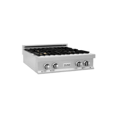 ZLINE 30" Porcelain Gas Stovetop in DuraSnow® Stainless Steel with 4 Gas Burners - RTS-30 - The Home Selection