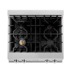 ZLINE 30" Porcelain Gas Stovetop in DuraSnow® Stainless Steel with 4 Gas Burners - RTS-30 - The Home Selection