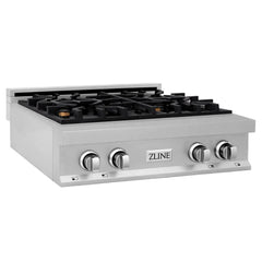 ZLINE 30" Porcelain Gas Stovetop in DuraSnow® Stainless Steel with 4 Gas Burners - RTS-30 - The Home Selection