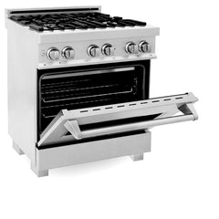 ZLINE 30" Professional Dual Fuel Range in DuraSnow® RAS-SN-30 - The Home Selection