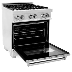 ZLINE 30" Professional Dual Fuel Range in DuraSnow® RAS-SN-30 - The Home Selection