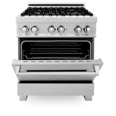 ZLINE 30" Professional Dual Fuel Range in DuraSnow® RAS-SN-30 - The Home Selection