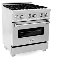 ZLINE 30" Professional Dual Fuel Range in DuraSnow® RAS-SN-30 - The Home Selection