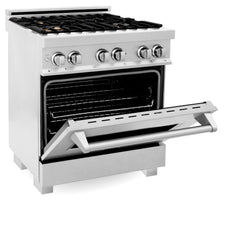 ZLINE 30" Professional Dual Fuel Range in DuraSnow® RAS-SN-30 - The Home Selection