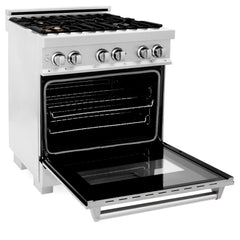 ZLINE 30" Professional Dual Fuel Range in DuraSnow® RAS-SN-30 - The Home Selection