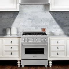 ZLINE 30" Professional Dual Fuel Range in DuraSnow® RAS-SN-30 - The Home Selection