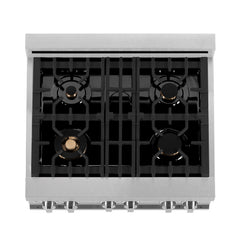 ZLINE 30" Professional Dual Fuel Range in DuraSnow® RAS-SN-30 - The Home Selection