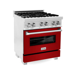 ZLINE 30" Professional Dual Fuel Range in DuraSnow® RAS-SN-30 - The Home Selection