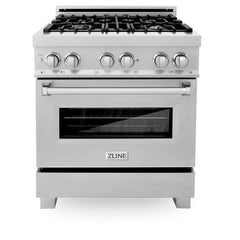 ZLINE 30" Professional Dual Fuel Range in DuraSnow® RAS-SN-30 - The Home Selection