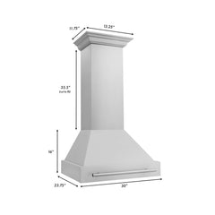 ZLINE 30" Stainless Steel Range Hood with Colored Shell and Stainless Steel Handle - 8654STX-30 - The Home Selection