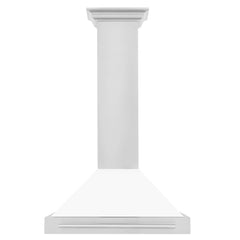 ZLINE 30" Stainless Steel Range Hood with White Matte Shell and Stainless Steel Handle (KB4STX-WM-30) - The Home Selection