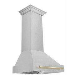 ZLINE 30"Autograph Edition DuraSnow® Stainless Steel Range Hood with DuraSnow® Stainless Steel Shell and Handle - 8654SNZ-30 - The Home Selection