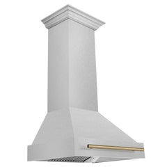 ZLINE 30"Autograph Edition DuraSnow® Stainless Steel Range Hood with DuraSnow® Stainless Steel Shell and Handle - 8654SNZ-30 - The Home Selection