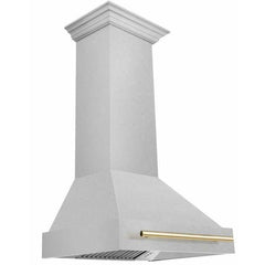 ZLINE 30"Autograph Edition DuraSnow® Stainless Steel Range Hood with DuraSnow® Stainless Steel Shell and Handle - 8654SNZ-30 - The Home Selection