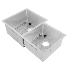 ZLINE 32" Jackson Undermount Double Bowl Kitchen Sink with Bottom Grid - SRDR-32 - The Home Selection