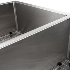 ZLINE 33 in. Chamonix Undermount Double Bowl Stainless Steel Kitchen Sink with Bottom Grid, SR60D-33 - The Home Selection