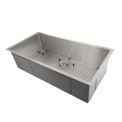 ZLINE 33 in. Meribel Undermount Single Bowl Stainless Steel Kitchen Sink with Bottom Grid, SRS-33 - The Home Selection