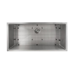 ZLINE 33 in. Meribel Undermount Single Bowl Stainless Steel Kitchen Sink with Bottom Grid, SRS-33 - The Home Selection
