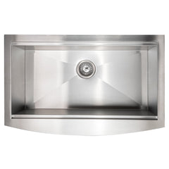 ZLINE 33 in. Moritz Farmhouse Apron Mount Single Bowl Stainless Steel Kitchen Sink with Bottom Grid and Accessories, SLSAP-33 - The Home Selection