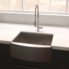 ZLINE 33 in. Vail Farmhouse Apron Mount Single Bowl Stainless Steel Kitchen Sink with Bottom Grid, SAS-33 - The Home Selection