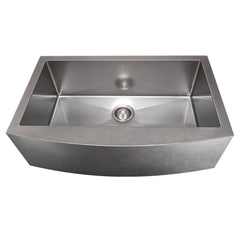 ZLINE 33 in. Vail Farmhouse Apron Mount Single Bowl Stainless Steel Kitchen Sink with Bottom Grid, SAS-33 - The Home Selection